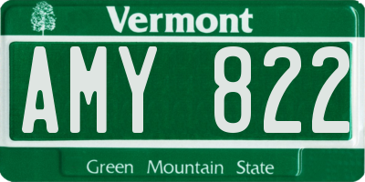 VT license plate AMY822