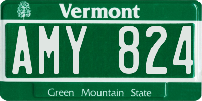 VT license plate AMY824