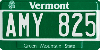 VT license plate AMY825