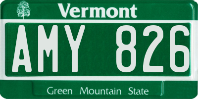 VT license plate AMY826