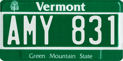 VT license plate AMY831