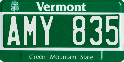 VT license plate AMY835