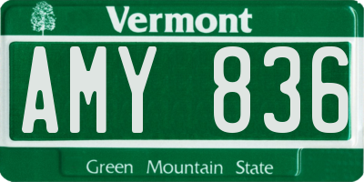 VT license plate AMY836
