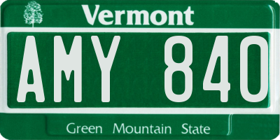 VT license plate AMY840