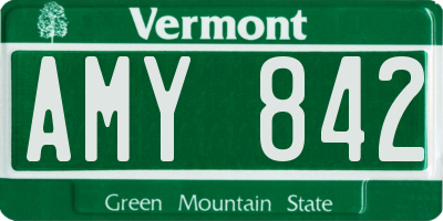 VT license plate AMY842