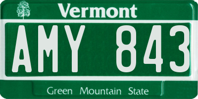 VT license plate AMY843