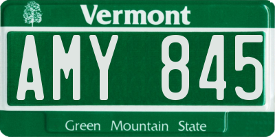 VT license plate AMY845