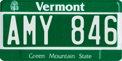 VT license plate AMY846
