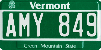VT license plate AMY849