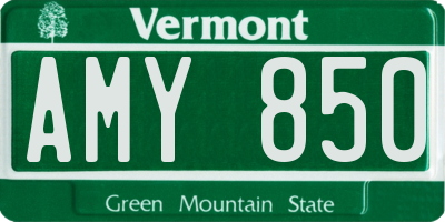 VT license plate AMY850