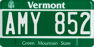 VT license plate AMY852