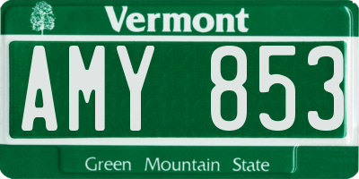 VT license plate AMY853
