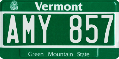 VT license plate AMY857