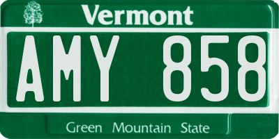 VT license plate AMY858