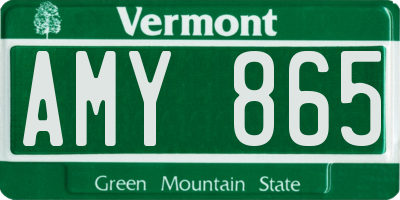 VT license plate AMY865