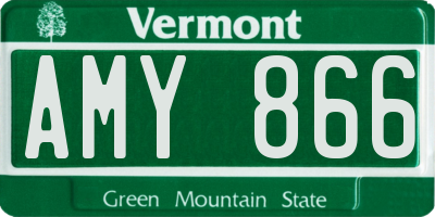 VT license plate AMY866