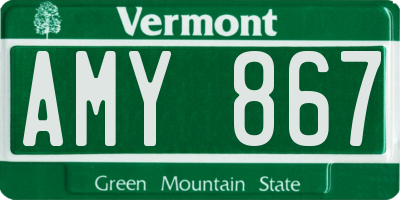 VT license plate AMY867
