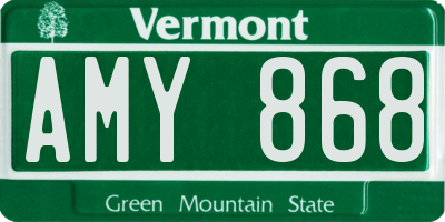 VT license plate AMY868