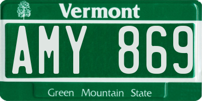 VT license plate AMY869