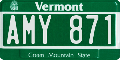 VT license plate AMY871