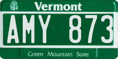 VT license plate AMY873