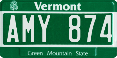 VT license plate AMY874