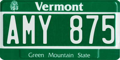 VT license plate AMY875