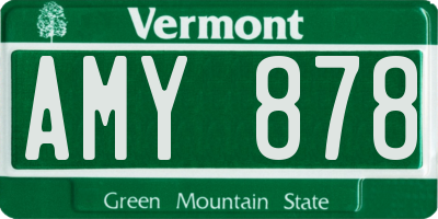 VT license plate AMY878