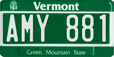 VT license plate AMY881