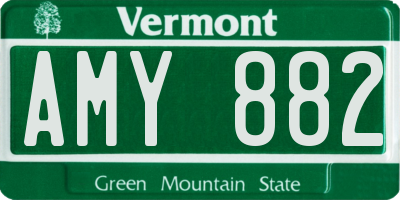 VT license plate AMY882