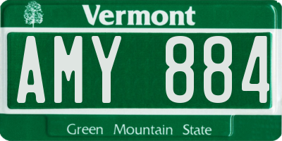 VT license plate AMY884