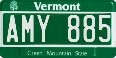 VT license plate AMY885