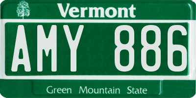 VT license plate AMY886