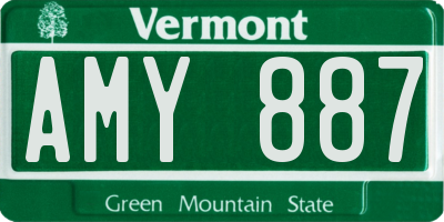 VT license plate AMY887