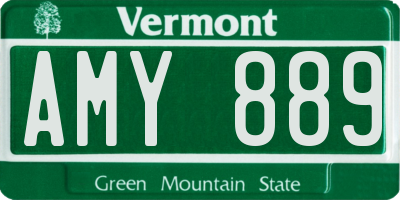 VT license plate AMY889