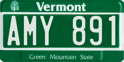VT license plate AMY891