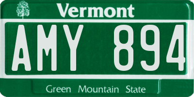 VT license plate AMY894