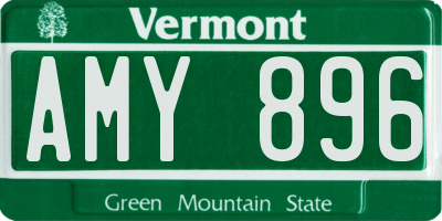 VT license plate AMY896