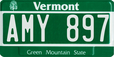VT license plate AMY897