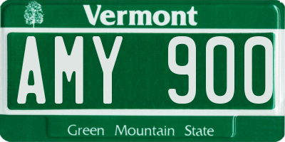 VT license plate AMY900