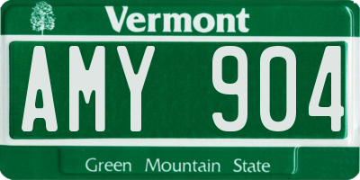 VT license plate AMY904