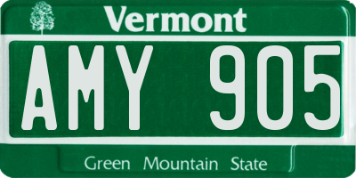 VT license plate AMY905