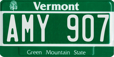 VT license plate AMY907