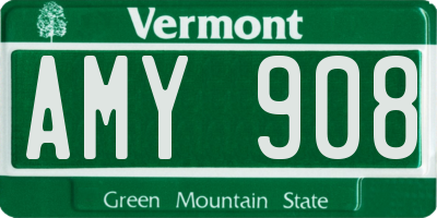VT license plate AMY908
