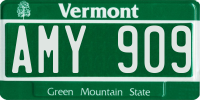 VT license plate AMY909