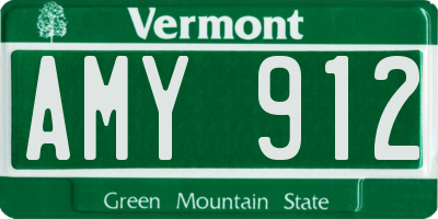 VT license plate AMY912