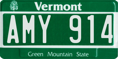 VT license plate AMY914