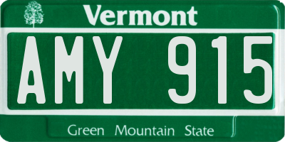 VT license plate AMY915