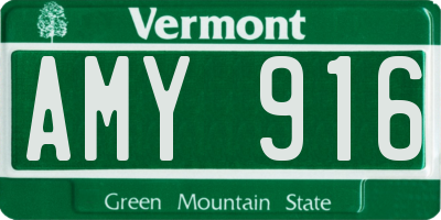 VT license plate AMY916