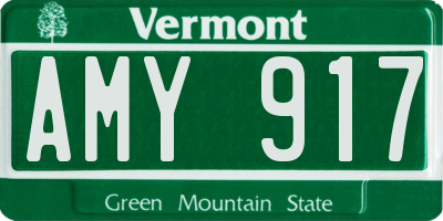 VT license plate AMY917